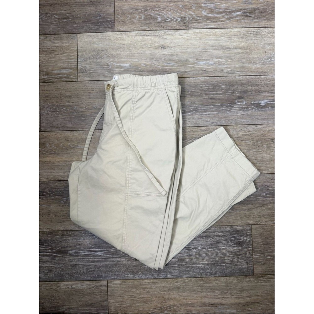 Banana Republic Drawstring Mid-Rise Ankle Length Cargos  in Cream Sz M